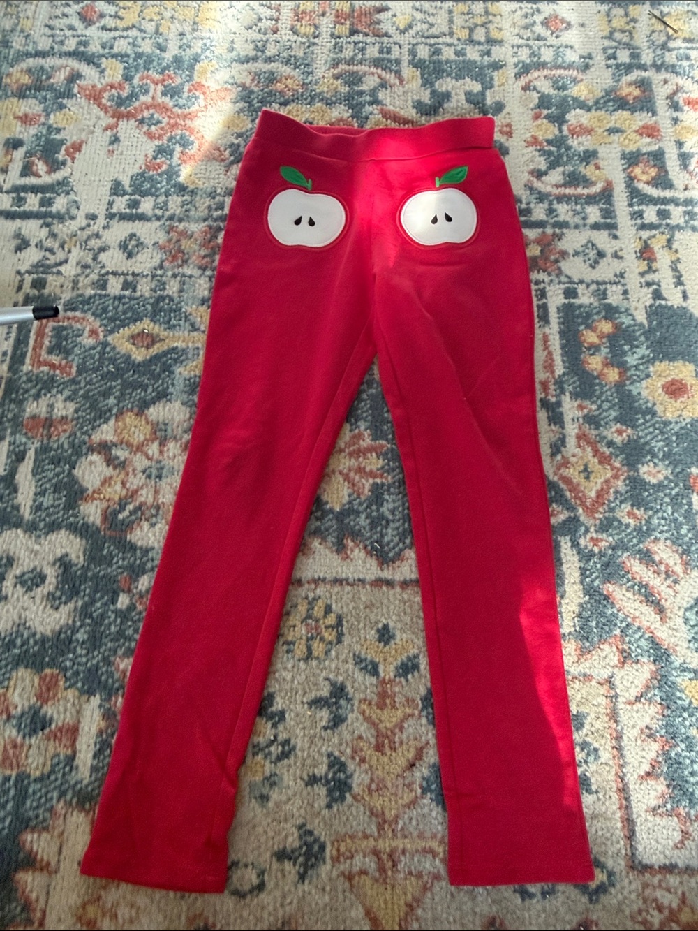 Gymboree girls Red Leggings with Apple Pocket Detail- worn once